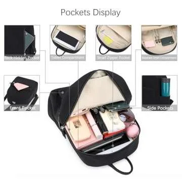 ecodudo Mini Backpack Purse for Women Teen Girls 11 inch Backpack Small Fashion Bag (Black)