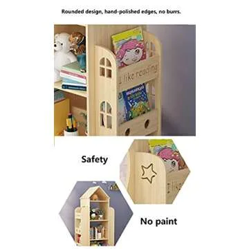 Heehee Rotating Bookshelf 360 Display Floor Standing Bookcase Storage Rack Children's Bookshelf, Wood Book Shelf Organizer Stand for Kids, Storage Book Display Case Bookrack