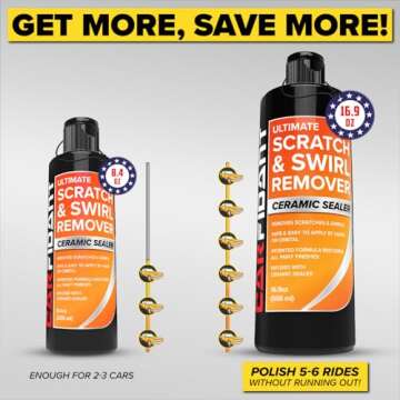 Carfidant Scratch and Swirl Remover - Car Scratch Remover for Paint Scratches - Rubbing Compound for Cars