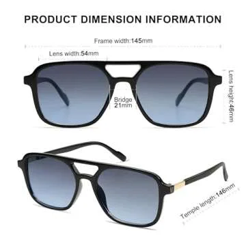 SOJOS Retro Aviator Sunglasses for Women Men,Trendy Rectangle Womens Mens Shades Sun Glasses SJ2202