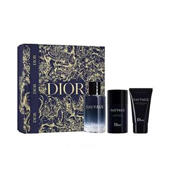 Christian Dior Sauvage For Men 3 Piece Set (3.4 Ounce Eau De Toilette Spray + 1.7 Ounce After Shave Balm + 2.6 Ounce Deodorant Stick)