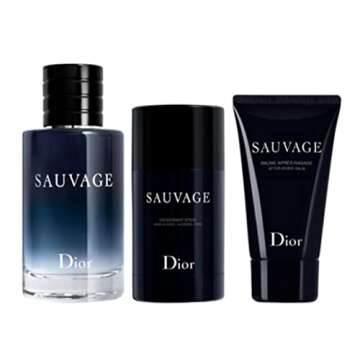 Christian Dior Sauvage For Men 3 Piece Set (3.4 Ounce Eau De Toilette Spray + 1.7 Ounce After Shave Balm + 2.6 Ounce Deodorant Stick)