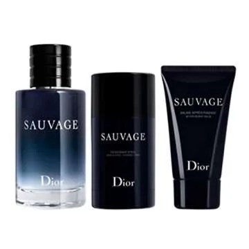 Christian Dior Sauvage For Men 3 Piece Set (3.4 Ounce Eau De Toilette Spray + 1.7 Ounce After Shave Balm + 2.6 Ounce Deodorant Stick)