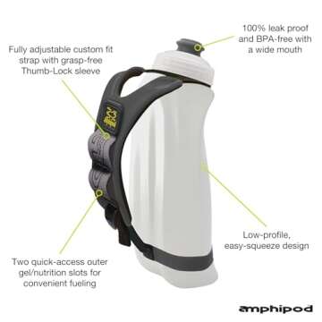 Amphipod Hydraform Ergo Minimalist Handheld Water Bottle, BPA-Free Hydration Pack for Ultra-Running,...