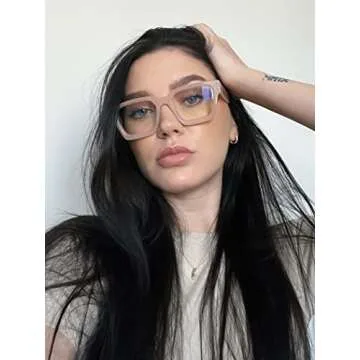 VISOONE Blue Light Blocking Glasses with TR90 Rectangle Frame and Chic Preppy Look for Women Men RIVER