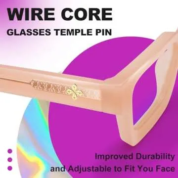 VISOONE Blue Light Blocking Glasses with TR90 Rectangle Frame and Chic Preppy Look for Women Men RIVER