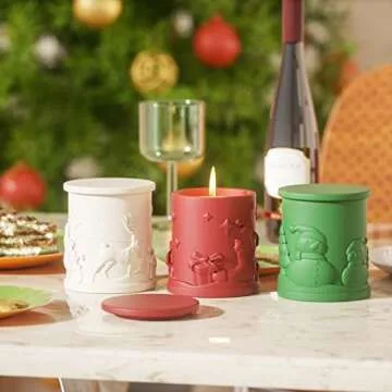 BOOWAN NICOLE Christmas Candle Jar Mold for Home Decor