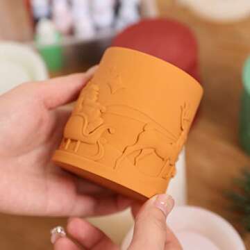 BOOWAN NICOLE Christmas Candle Jar Mold for Home Decor