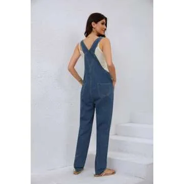 utcoco Women's Adjustable Straps Denim Bib Overalls
