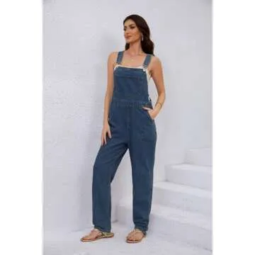 utcoco Women's Adjustable Straps Denim Bib Overalls
