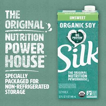 Silk Organic Soy Milk - Unsweetened, Vegan, & Non-GMO