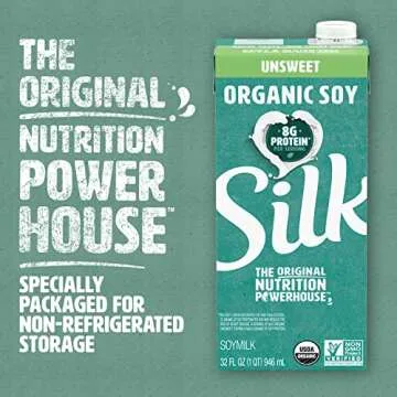 Silk Organic Soy Milk - Unsweetened, Vegan, & Non-GMO