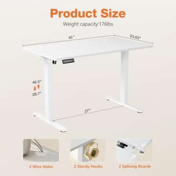 Sweetcrispy Adjustable Electric Height Desk for Home Office