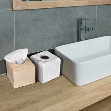 WORHE Heavy Duty Marble Tissue Box Cover - Stylish and Durable
