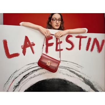 LA'FESTIN Leather Shoulder Bag Women Adjustable Strap Crossbody Purse