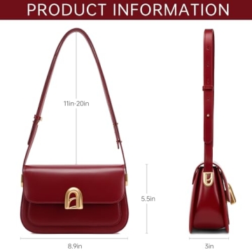 LA'FESTIN Leather Shoulder Bag Women Adjustable Strap Crossbody Purse