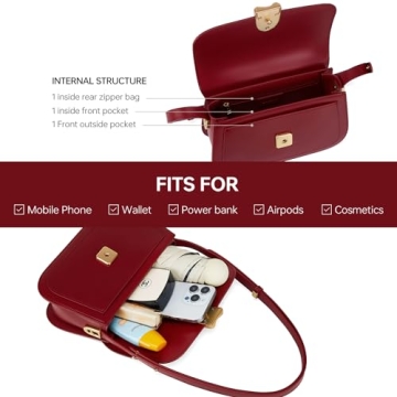 LA'FESTIN Leather Shoulder Bag Women Adjustable Strap Crossbody Purse