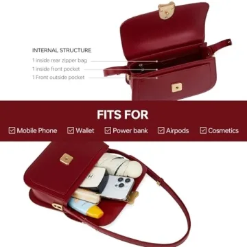 LA'FESTIN Leather Shoulder Bag Women Adjustable Strap Crossbody Purse