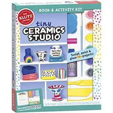 KLUTZ Tiny Ceramics Studio Craft Kit - 15+ fun projects, paints, and techniques!