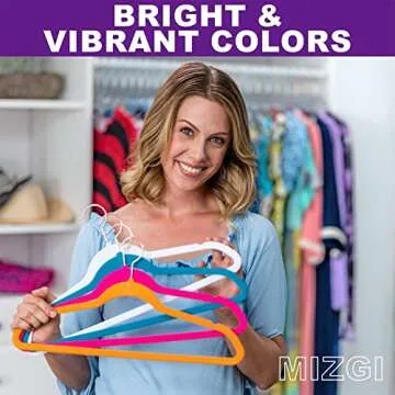 MIZGI Premium Velvet Hangers (50 Pack) Heavy Duty - Non Slip Felt Hangers - Velvet Suit Hangers Gray - Black Coated Hooks,Space Saving Clothes Hangers