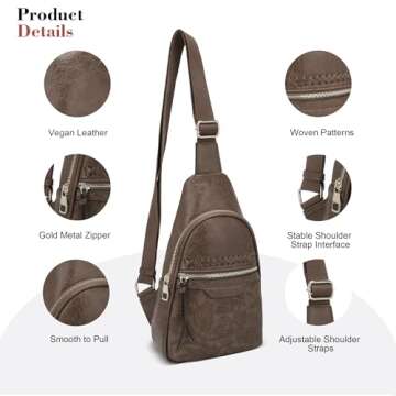 ALYSSA Sling Bag Stylish Faux Leather Crossbody Backpack