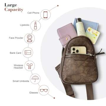 ALYSSA Sling Bag Stylish Faux Leather Crossbody Backpack