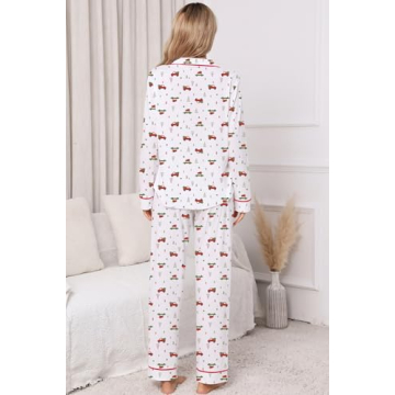 LUBOT Christmas 100% Cotton Pajamas Set for Women