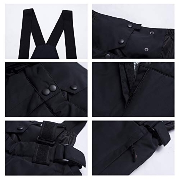 YEEFINE Men's Waterproof Insulated Snow Ski Pants Winter Bibs