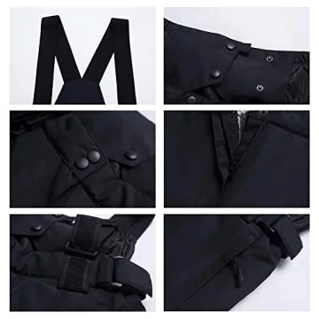 YEEFINE Men's Waterproof Insulated Snow Ski Pants Winter Bibs