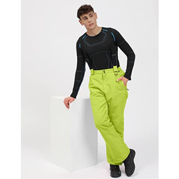 YEEFINE Men's Waterproof Insulated Snow Ski Pants Winter Bibs