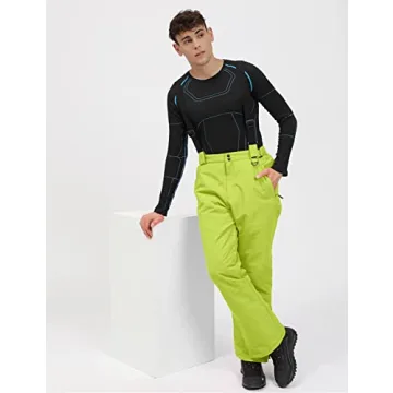 YEEFINE Men's Waterproof Insulated Snow Ski Pants Winter Bibs