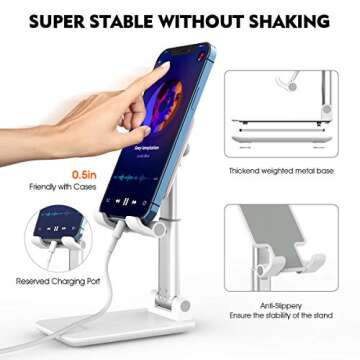 Licheers Adjustable Phone Stand for iPhone and Samsung