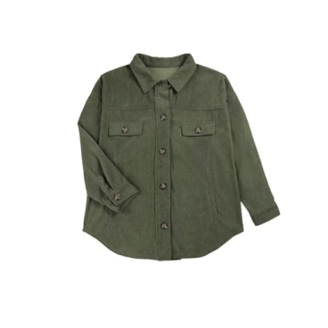 VICHYIE Womens Stylish Oversized Corduroy Shacket