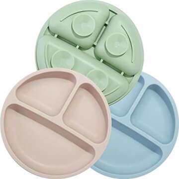 PandaEar Toddler Plates & Silicone Baby Bibs