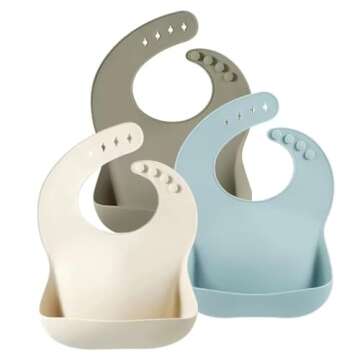 PandaEar Toddler Plates & Silicone Baby Bibs