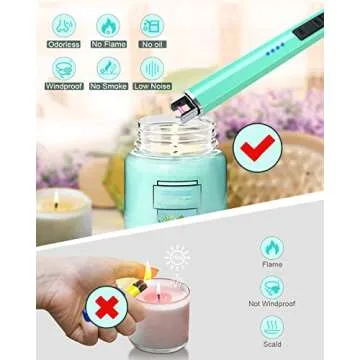 Rechargeable Electric Candle Lighter Flameless USB Windproof