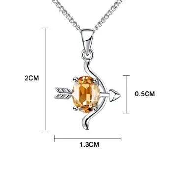 PLATO H Women Sagittarius Necklace Crystals Pendant 12 Zodiac Sign Charms Constellation Jewelry Birthstone Gifts