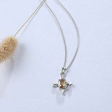 PLATO H Women Sagittarius Necklace Crystals Pendant 12 Zodiac Sign Charms Constellation Jewelry Birthstone Gifts