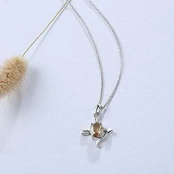 PLATO H Women Sagittarius Necklace Crystals Pendant 12 Zodiac Sign Charms Constellation Jewelry Birthstone Gifts