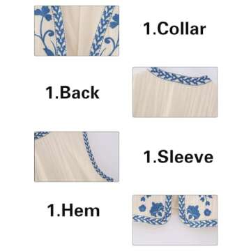 Yimoon Women's Vintage Floral Embroidered Vest Boho Casual Open Front Sleeveless Cardigan Waistcoat