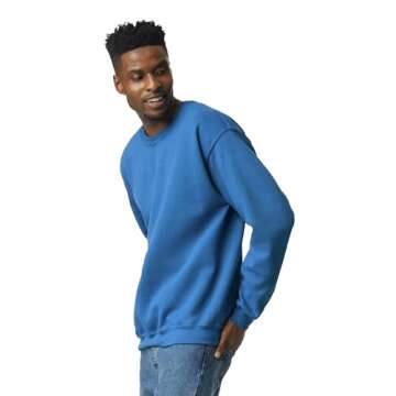 Gildan Adult Fleece Crewneck Sweatshirt, Style G18000, Multipack, Royal (1-Pack), Large