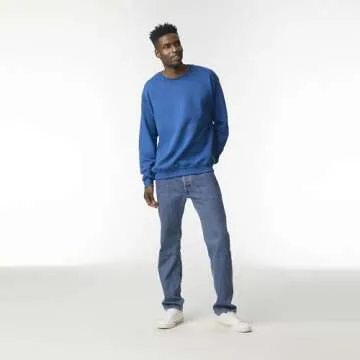 Gildan Adult Fleece Crewneck Sweatshirt, Style G18000, Multipack, Royal (1-Pack), Large