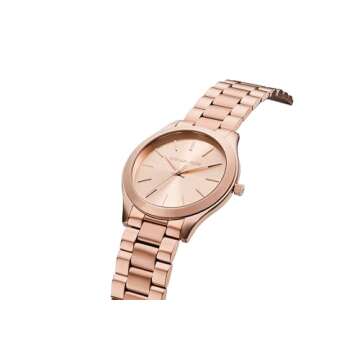 Michael Kors Slim Runway Three-Hand Rose Gold-Tone Stainless Steel Women's Watch (Model: MK3197)