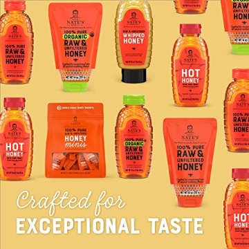 Nate's Raw Honey 4-Pack - Unfiltered & Pure Squeeze Bottles