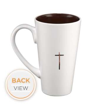Christian Art Gifts White Stoneware Coffee Mug – Inspirational 16 oz with John 8:12