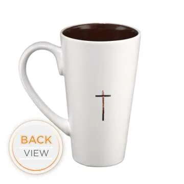 Christian Art Gifts White Stoneware Coffee Mug – Inspirational 16 oz with John 8:12