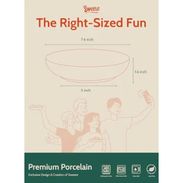 Sweese Colorful Pasta Bowls Set for Serving Dinner and Salad