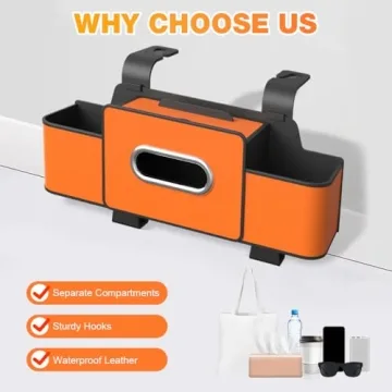 ANYSENT 3-in-1 Car Backseat Organizer with Hooks and Cup Holder