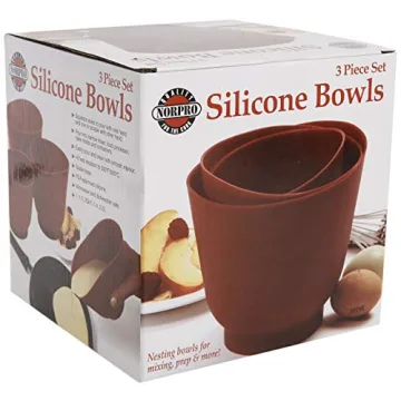 Versatile Norpro 3 Piece Silicone Bowl Set for Home Use