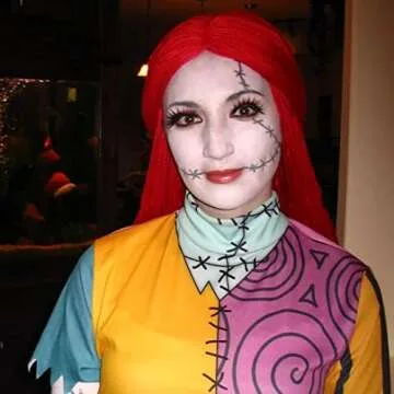 Mersi Red Sally Wig for Halloween and Cosplay 26 Inch